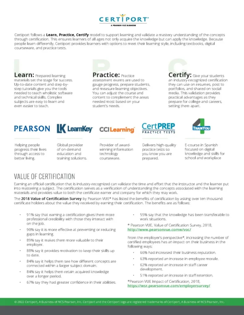 ic3 certiport overview datasheet online version 0122 page 4